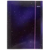 Spirit: Měkká fialová hvězdná vesmírná gumičková složka A/4