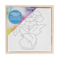 Spirit: Napnuté malířské plátno s květinovým vzorem 15 × 15 cm