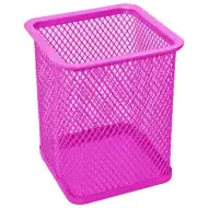 Spirit: Neonově růžový kovový síťovaný hranatý penál.