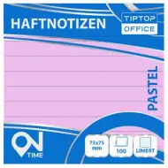 Spirit: Pastelově růžový linkovaný samolepicí bloček 100 listů 75x75mm