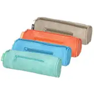 Spirit: Pouzdro na tužky s efektem kůže, se dvěma zipy, válcové, v různých provedeních, 21x7,5 cm.