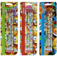 Spirit: Šťastný grafitový tužka s gumou v sadě 4 kusů v různých variantách