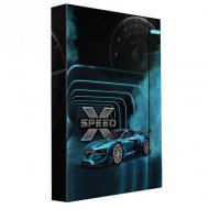 Spirit: X-Speed sportovní auto sešit box s gumovým páskem ve formátu A4