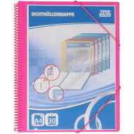 Spirit: růžová spirálová prezentační složka s 30 kapsami formátu A4