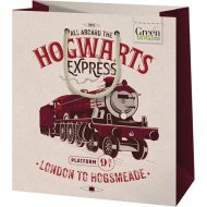 Středně velká prémiová dárková taška Green Grass Harry Potter Hogwarts Express 18x10x23cm