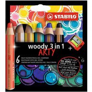 Stabilo Woody 3in1 ARTY barevná tužka sada 6ks