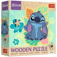 Stitchův tropický dobrodružný 50dílný dřevěný puzzle - Trefl