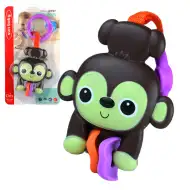 Sun Baby: Veselá hnědá opice BPA free dětská chrastítko