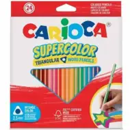 SuperColor trojúhelníkový 24ks sada barevných tužek - Carioca