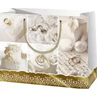Svatební vzorovaná velká exkluzivní dárková taška 27x14x33cm