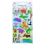 The Littlies: Džunglová zvířata 3D puffy samolepky, sada 10x22 cm