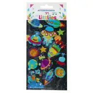 The Littlies: Vesmírná loď 3D puffy nálepka sada 10x22cm