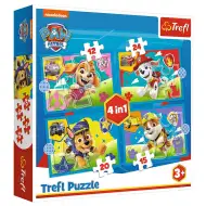 Tlapková patrola: Běhající pejsci 4 v 1 puzzle set - Trefl