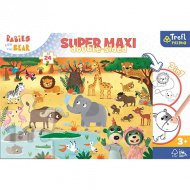 Treflíci na safari v SuperMaxi oboustranném 3 v 1 puzzle 24 dílků