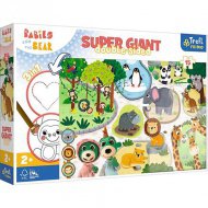 Treflíci v zoo Super Giant dvoustranné 3 v 1 puzzle 15 dílků - Trefl