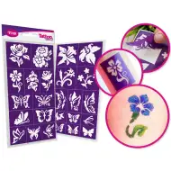 TyToo: Sada šablon na třpytivé tetování - Květiny, 24 ks
