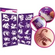 TyToo: Sada šablon na třpytivé tetování draci a ještěři 21 ks