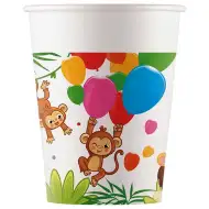 Veselé džunglové papírové kelímky, sada 8 ks, 200 ml