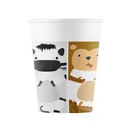 Veselý papírový kelímek se zvířátky, sada 8 ks, 200 ml