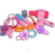 Vouge Girl - Růžová 12dílná kosmetická sada s kadeřníkem, slunečními brýlemi a doplňky