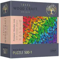 Wood Craft: Duhové motýly dřevěné puzzle 500+1 dílků - Trefl