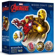 Wood Craft: Marvel Avengers - Iron Man 160-dílný prémiový dřevěný puzzle - Trefl