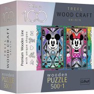 Wood Craft: Mickey a Minnie myš dřevěné puzzle 500+1 ks - Trefl