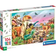 Země dinosaurů 104dílné Supercolor puzzle - Clementoni