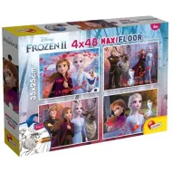 Ledové království II 2 v 1 maxi puzzle 4x48 dílků a omalovánka 35x25 cm - Lisciani
