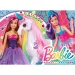 Barbie magický svět 4x48dílné maxi podlahové puzzle 35x25cm - Lisciani
