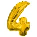 Četné fóliové balónky ve zlaté barvě – číslo 4, 32 cm