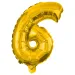 Četné fóliové balónky ve zlaté barvě – číslo 6, 86 cm