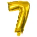Četné fóliové balónky ve zlaté barvě – číslo 7, 32 cm
