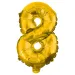 Četné fóliové balónky ve zlaté barvě – číslo 8, 86 cm
