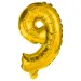 Četné fóliové balónky ve zlaté barvě – číslo 9, 32 cm