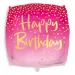 Čtvercový balónek "Všechno nejlepší k narozeninám" 46 cm - růžový