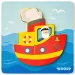 Dřevěné puzzle s lodí pro děti, 5 dílků - Woodyland