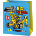Dárková taška střední velikosti s motivem stavebních strojů Big Wheel 18x10x23 cm