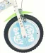 Dětské kolo Bluey 14” s držákem na láhev a postranními kolečky v bílo-modro-zelené barvě – jízdní kolo Dino Bikes