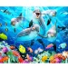 Diamantová mozaika: Sada na malování diamanty s motivem delfínů 40x50 cm