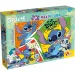 Disney Stitch 2 v 1 maxi 24dílné puzzle a omalovánka 70x50 cm - Lisciani