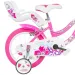 Flappy 14” dětské kolo s košíkem a sedátkem pro panenku v růžovo-bílé barvě – kolo Dino Bikes