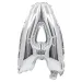 Fóliový balón ve tvaru písmene stříbrné barvy – písmeno A 32 cm
