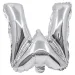 Fóliový balón ve tvaru písmene stříbrné barvy – písmeno W 32 cm