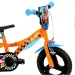 Hot Wheels 12” dětské kolo s držákem na láhev a postranními kolečky v oranžovo-černé barvě – kolo Dino Bikes