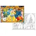 Kráska a zvíře Belle 2 v 1 puzzle a omalovánka 108 dílků 70x50 cm - Lisciani