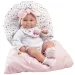 Llorens: 38cm novorozenecká dívčí panenka v růžovém spacím pytli.