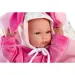 Llorens: Bimba novorozené miminko s růžovým králíčkovým nosítkem 35 cm