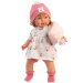 Llorens: Carla, 42 cm velká pláčící panenka s dudlíkem v čepičce se srdíčky