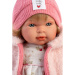 Llorens: Carla, 42 cm velká pláčící panenka s dudlíkem v čepičce se srdíčky